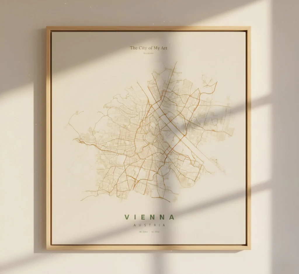 Map line art of City of Vienna.